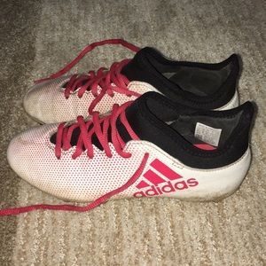 ADIDAS TECHFIT X SOCCER CLEATS RED AND WHITE